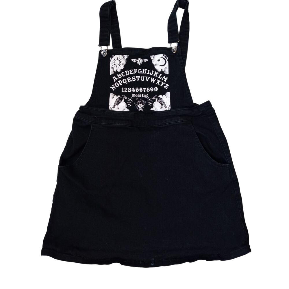 Hot Topic wedgie board‎ graphic black adjustable overall skirt SIZE L
